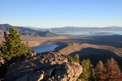 Looking towards Mono Lake in background and Grant Lake in foreground from the summit