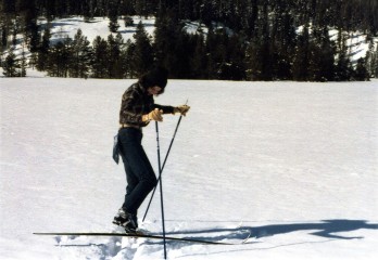 Lynn - getting skis on